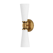 Krevat 2 Light Wall Sconce in Black / Natural Aged Brass