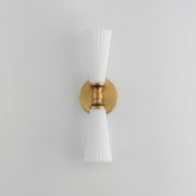 Krevat 2 Light Wall Sconce in Black / Natural Aged Brass