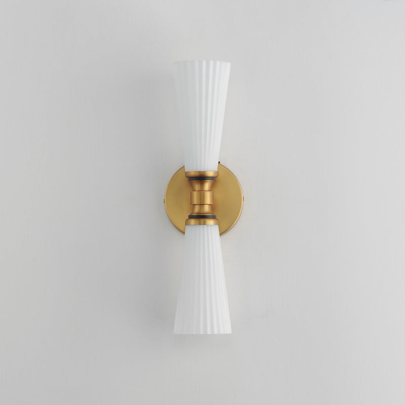 Krevat 2 Light Wall Sconce in Black / Natural Aged Brass