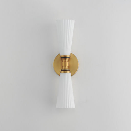 Krevat 2 Light Wall Sconce in Black / Natural Aged Brass