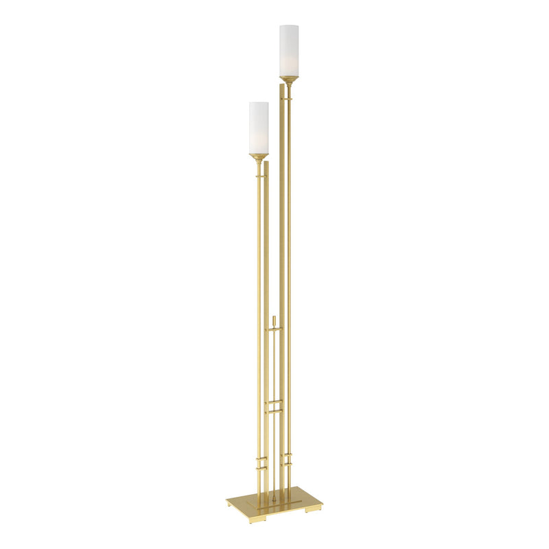 Metra Twin 2-Light 75" Floor Lamp in Modern Brass