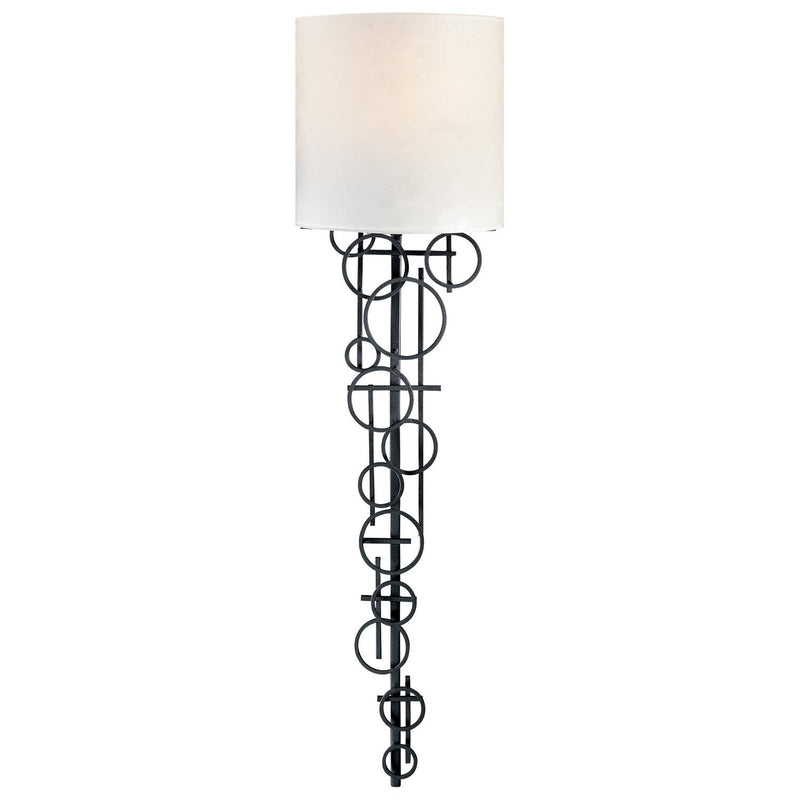 George Kovacs 30" Half Cylinder Wall Sconce in Sand Coal Black