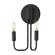 Abner 2 Light Wall Sconce in Black