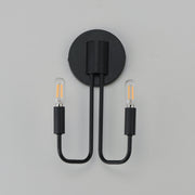 Abner 2 Light Wall Sconce in Black
