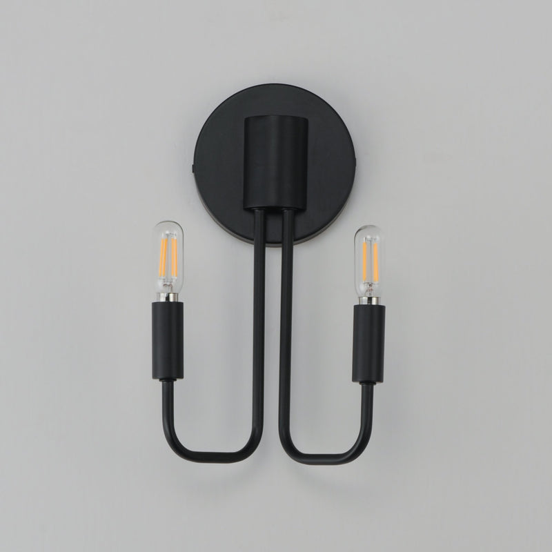 Abner 2 Light Wall Sconce in Black