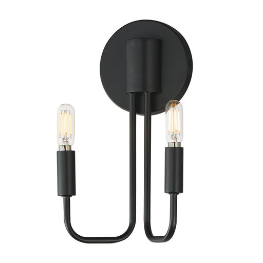 Abner 2 Light Wall Sconce in Black
