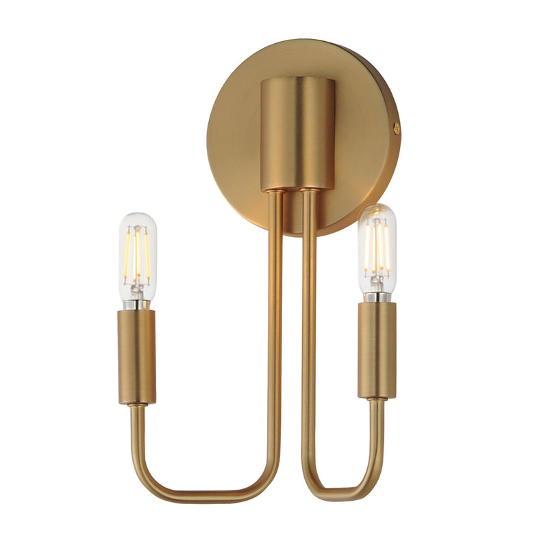 Abner 2 Light Wall Sconce in Natural Aged Brass