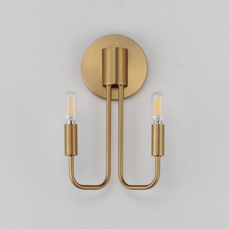 Abner 2 Light Wall Sconce in Natural Aged Brass