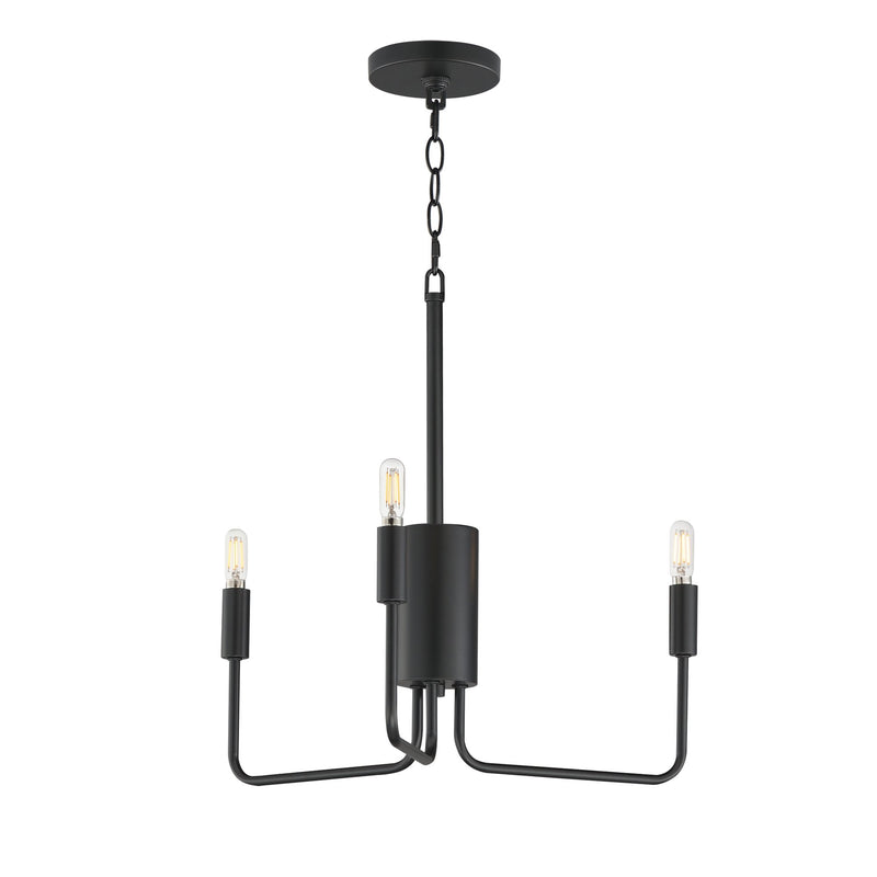 Abner 3 Light Chandelier in Black