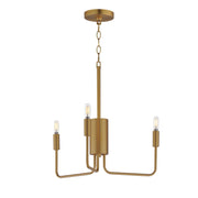 Abner 3 Light Chandelier in Natural Aged Brass