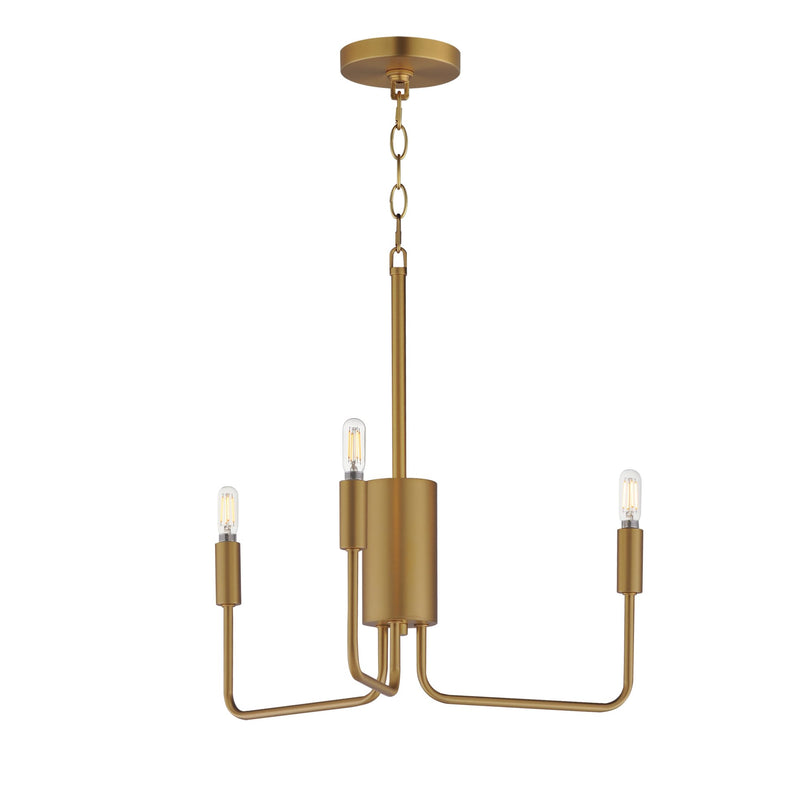 Abner 3 Light Chandelier in Natural Aged Brass