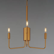 Abner 3 Light Chandelier in Natural Aged Brass