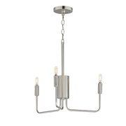 Abner 3 Light Chandelier in Satin Nickel