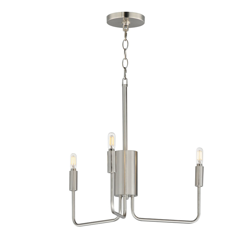 Abner 3 Light Chandelier in Satin Nickel