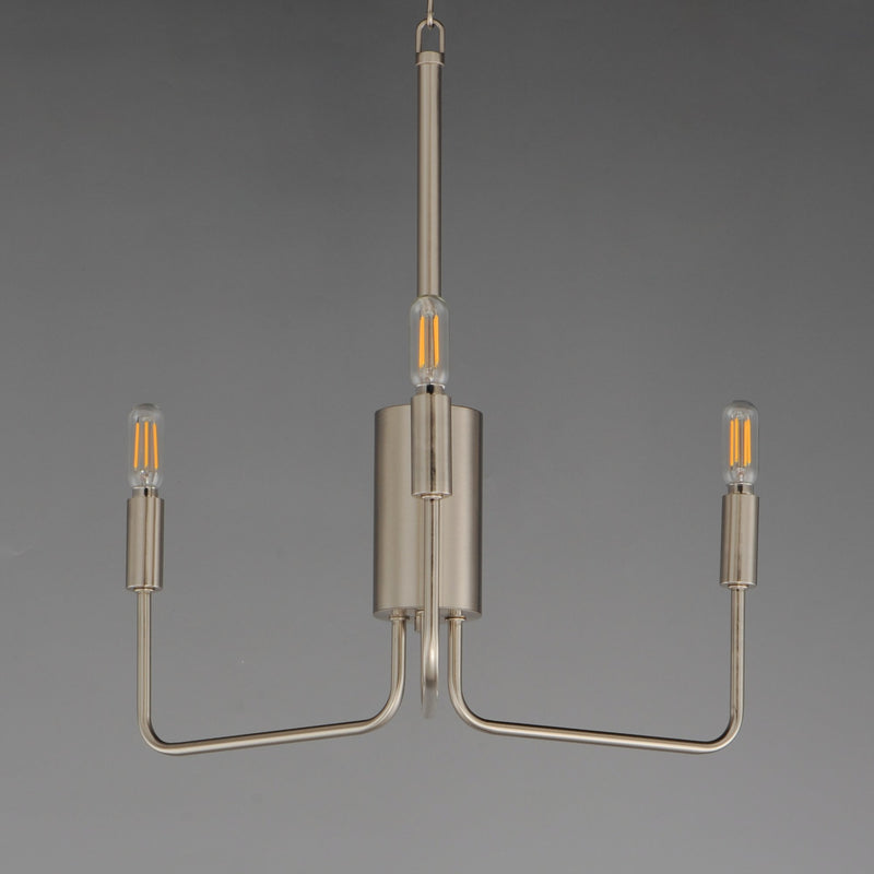 Abner 3 Light Chandelier in Satin Nickel