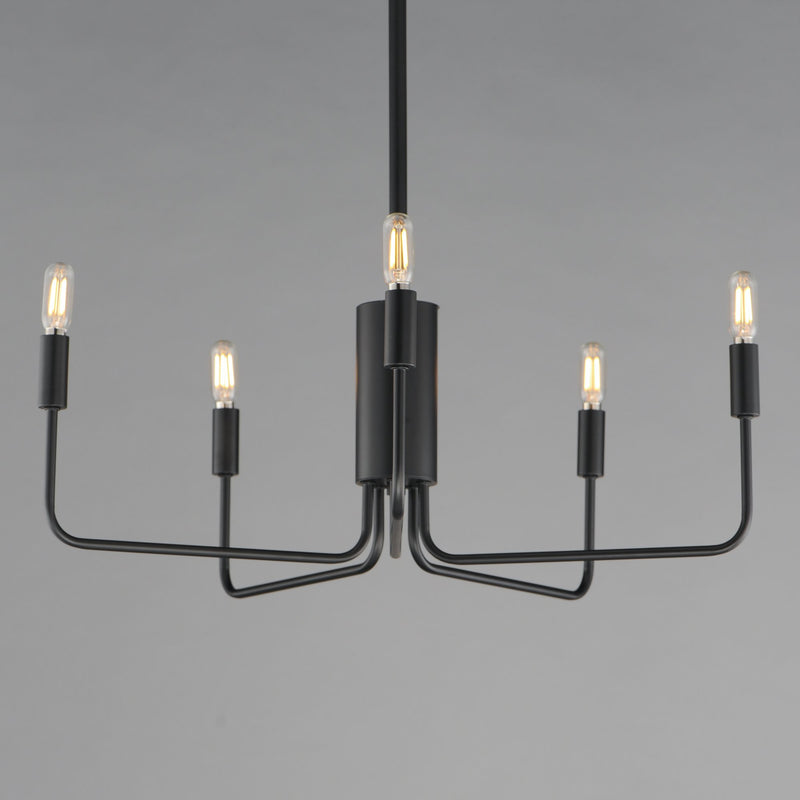 Abner 5 Light Chandelier in Black