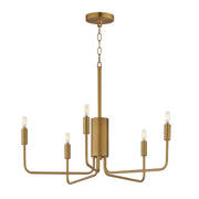 Abner 5 Light Chandelier in Natural Aged Brass