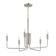 Abner 5 Light Chandelier in Satin Nickel