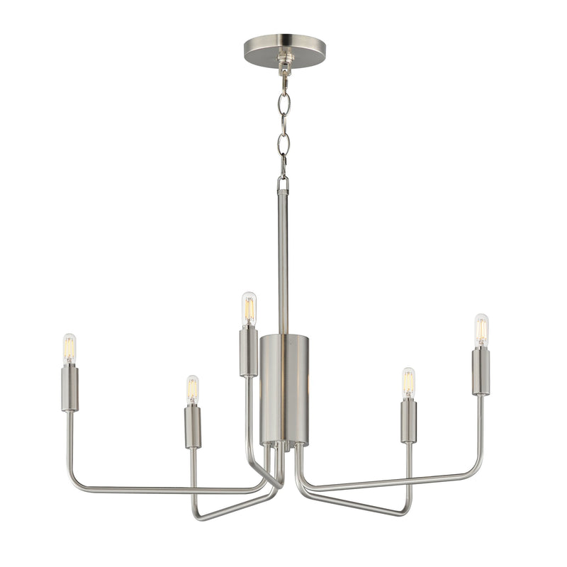 Abner 5 Light Chandelier in Satin Nickel