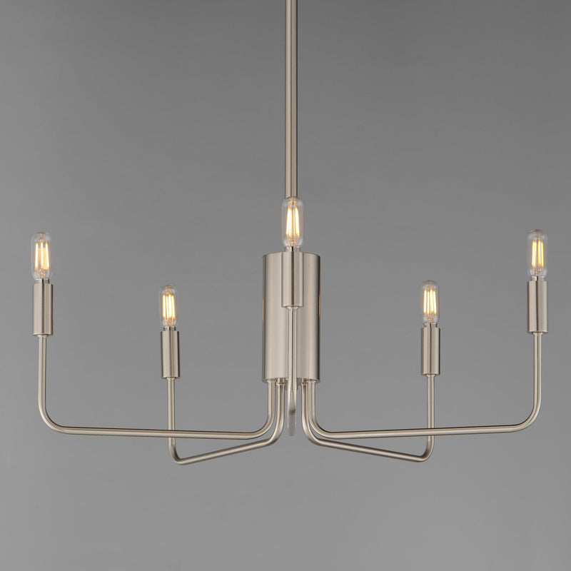 Abner 5 Light Chandelier in Satin Nickel
