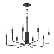 Abner 8 Light Chandelier in Black