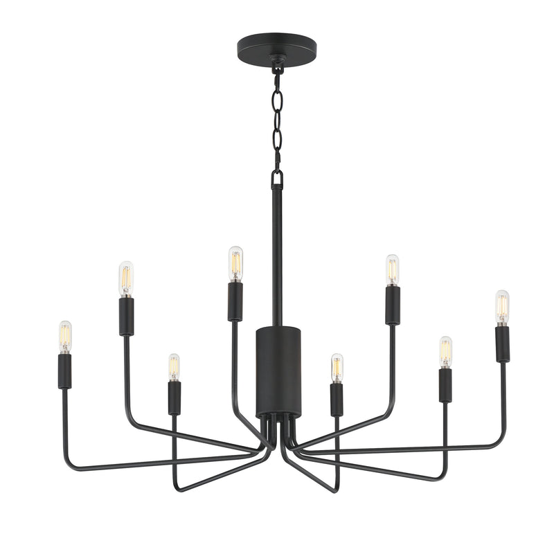 Abner 8 Light Chandelier in Black