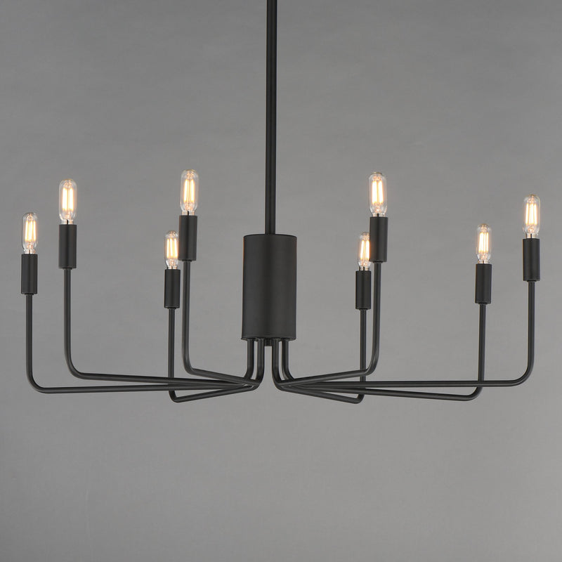 Abner 8 Light Chandelier in Black