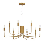 Abner 8 Light Chandelier in Natural Aged Brass