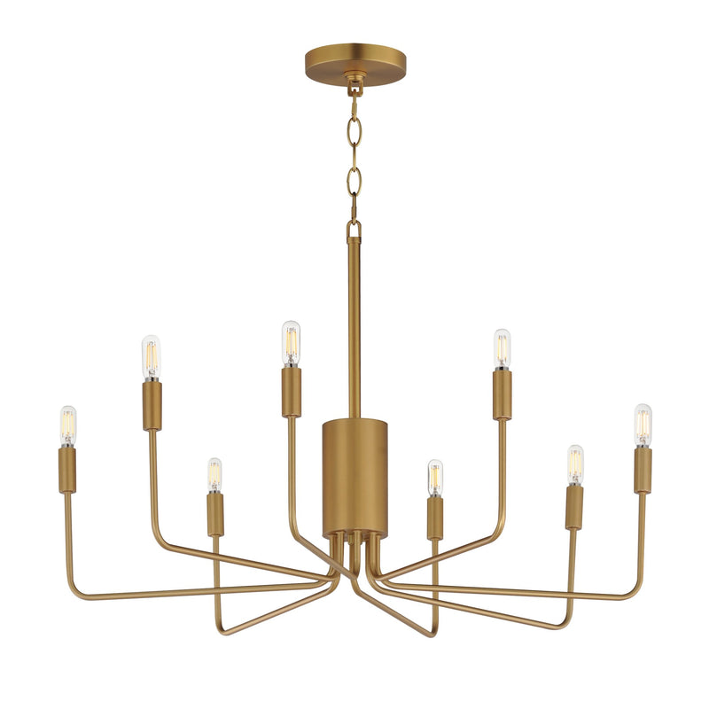 Abner 8 Light Chandelier in Natural Aged Brass