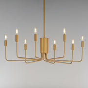 Abner 8 Light Chandelier in Natural Aged Brass