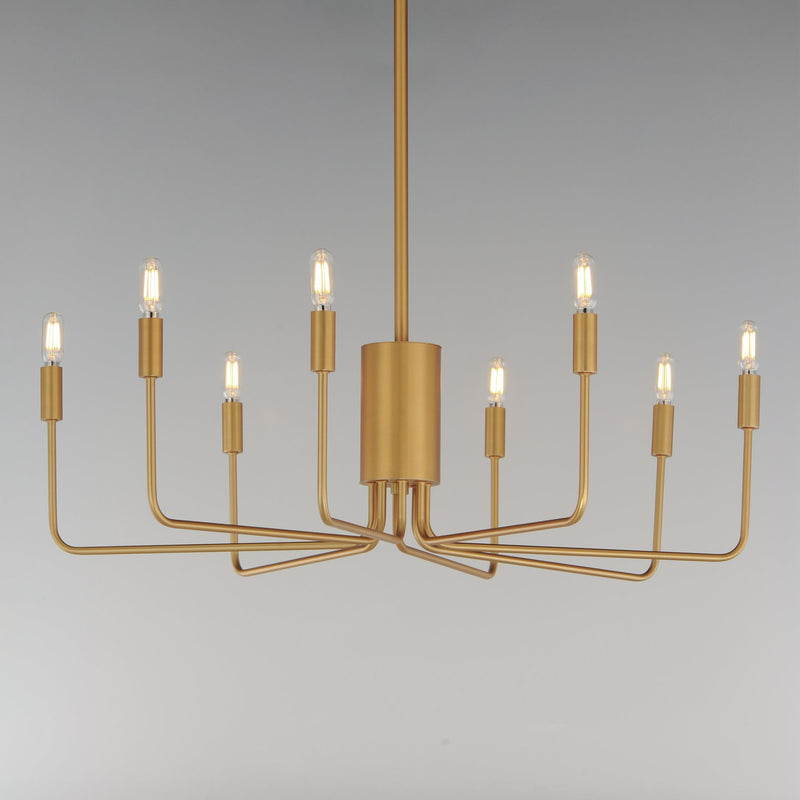 Abner 8 Light Chandelier in Natural Aged Brass