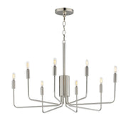 Abner 8 Light Chandelier in Satin Nickel