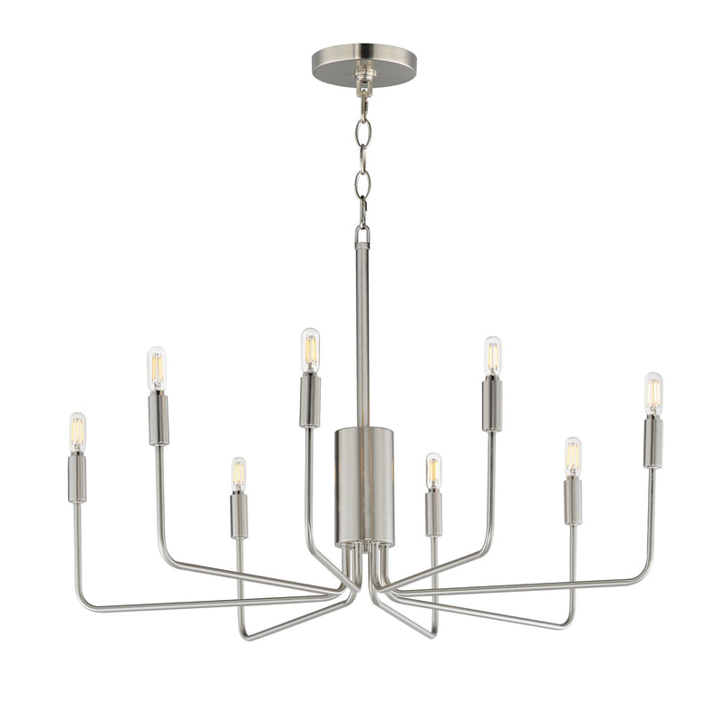 Abner 8 Light Chandelier in Satin Nickel