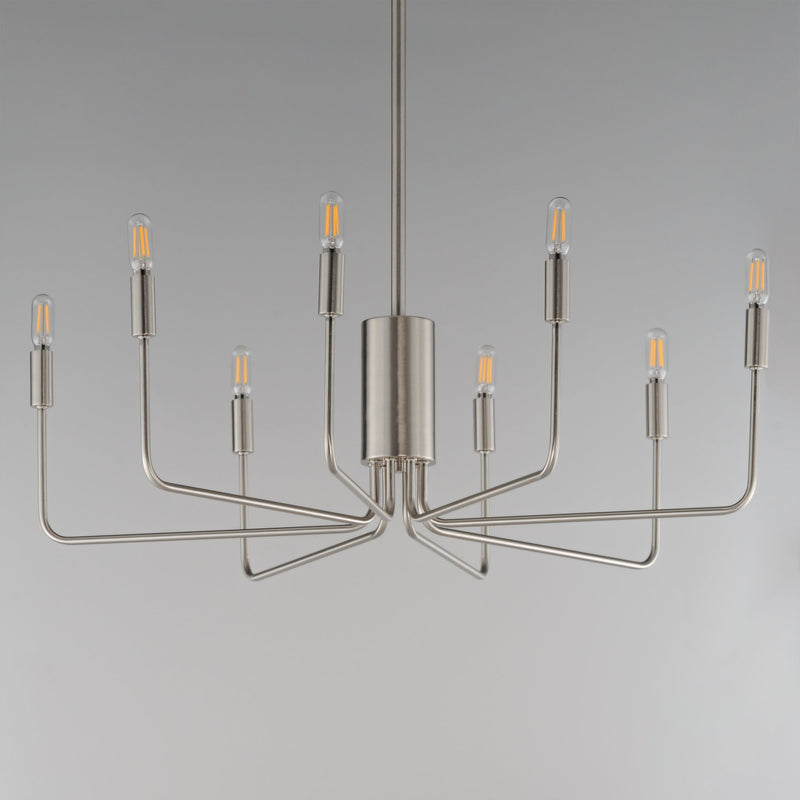 Abner 8 Light Chandelier in Satin Nickel
