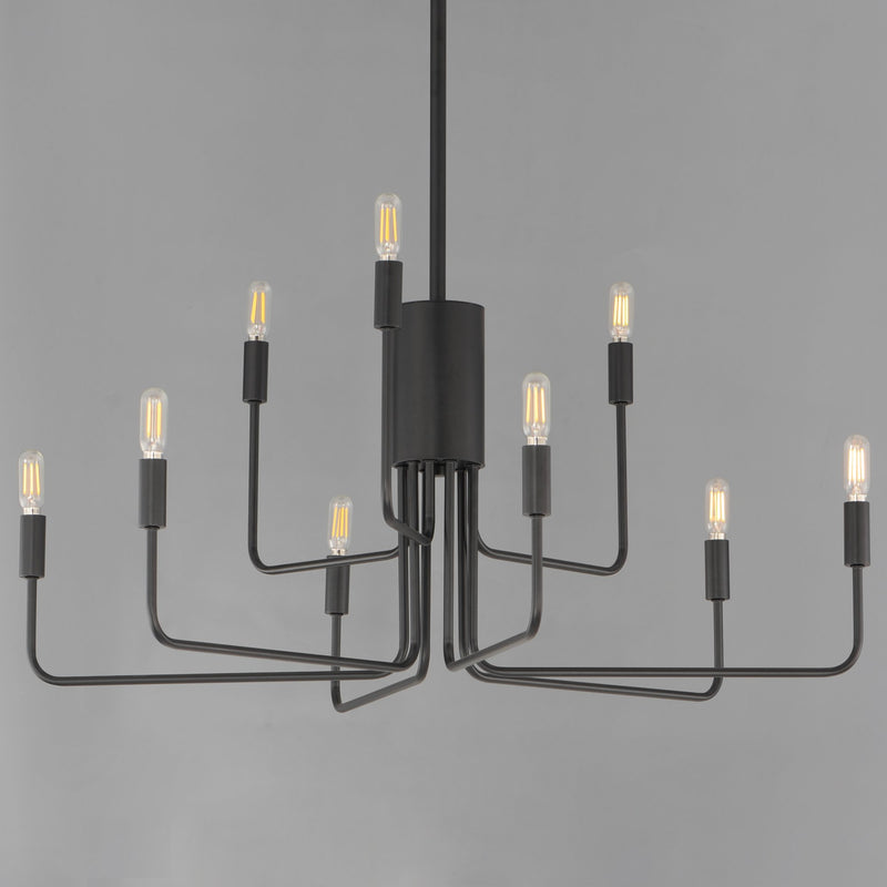 Abner 9 Light Chandelier in Black