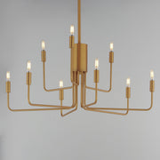 Abner 9 Light Chandelier in Natural Aged Brass