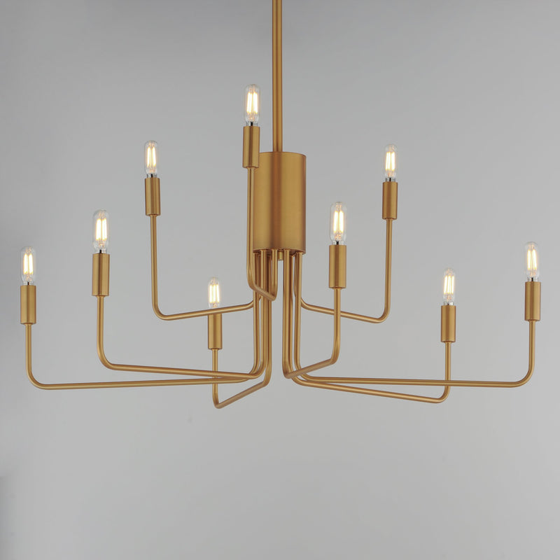 Abner 9 Light Chandelier in Natural Aged Brass