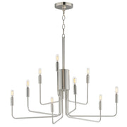 Abner 9 Light Chandelier in Satin Nickel