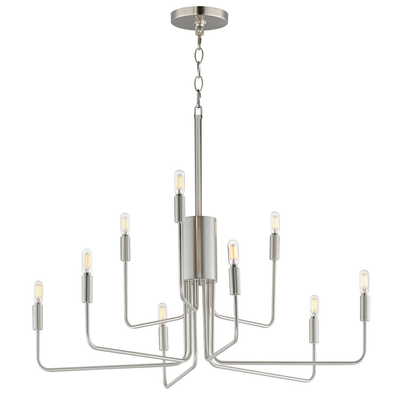 Abner 9 Light Chandelier in Satin Nickel