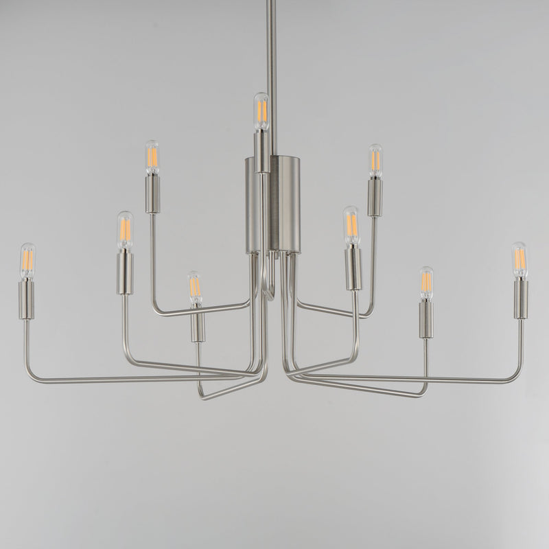 Abner 9 Light Chandelier in Satin Nickel