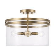 Fuller 4-Light Semi-Flush Mount in Aged Brass