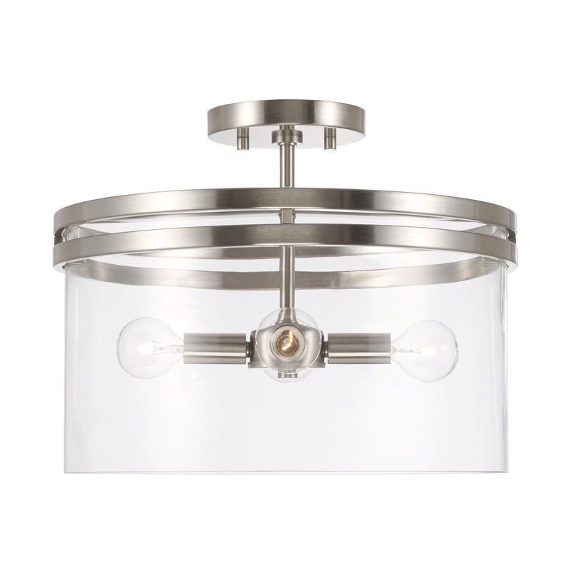 Fuller 4-Light Semi-Flush Mount in Brushed Nickel