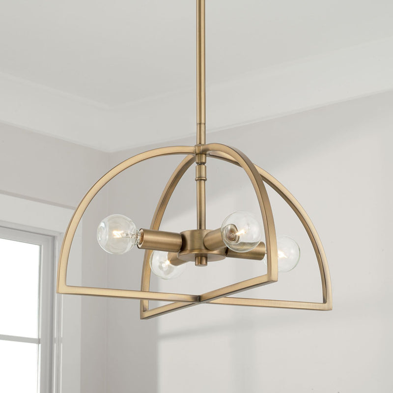 Lawson 4-Light Semi-Flush Mount in Aged Brass