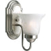 Alabaster Glass One Light Bath Bracket in Brushed Nickel