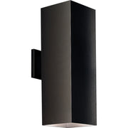 Square 2-Light Outdoor Wall Sconce in Black