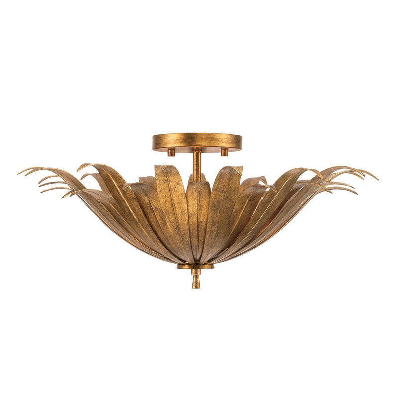 Eden 3-Light Semi-Flush Mount in Antique Gold