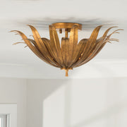 Eden 3-Light Semi-Flush Mount in Antique Gold
