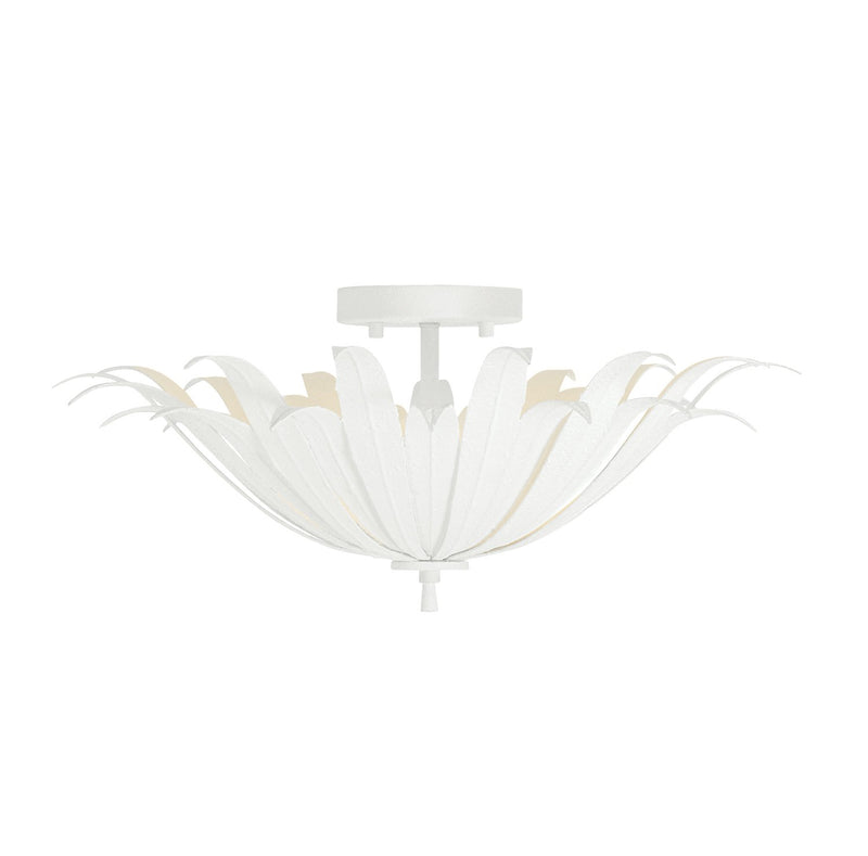 Eden 3-Light Semi-Flush Mount in Textured White