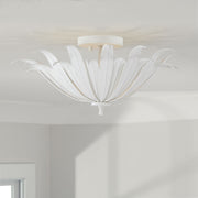 Eden 3-Light Semi-Flush Mount in Textured White