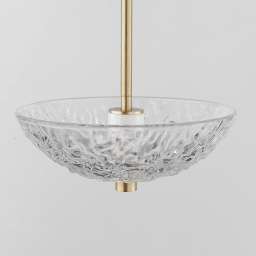 Metropolis 1 Light LED Pendant in Satin Brass